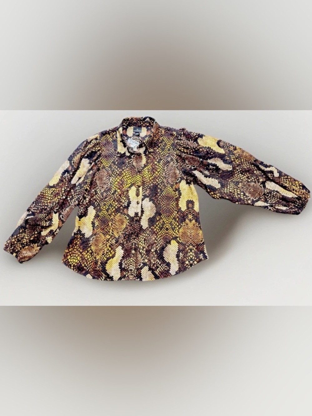 Worthington Snake Print Blouse in Brown and Yellow